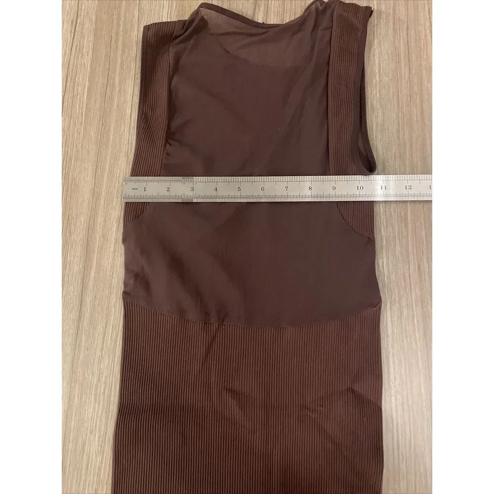 Free People Intimately Dress Size M/L Chocolate/Brown Fitted‎ Stretch NWOT